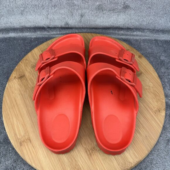 Birkenstock Arizona EVA Sandals Womens Size 8 Red Two Strap Slides Shoes - Picture 6 of 11